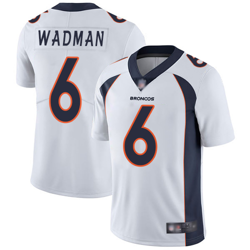 Men Denver Broncos 6 Colby Wadman White Vapor Untouchable Limited Player Football NFL Jersey